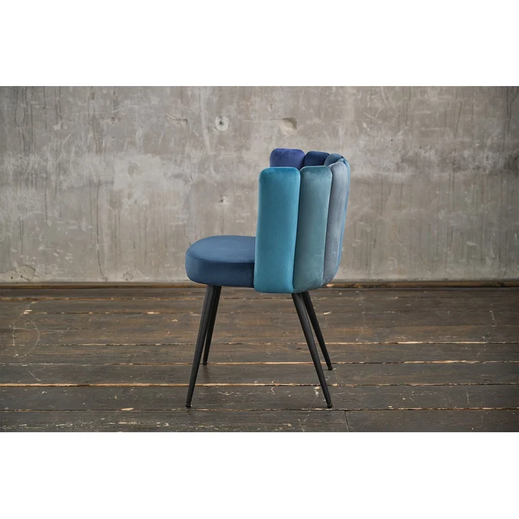 KAWOLA Stuhl JADA Esszimmerstuhl Velvet blau Fuß schwarz 86 x 55 x 59 cm – Bild 4