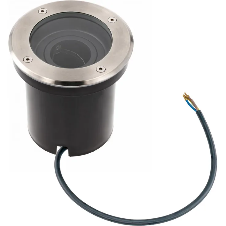 LED Bodenleuchte Bodeneinbauleuchte Bodenstrahler Befahrbar Edelstahl Rostfrei Rund mit GU10 Fassung | Ø100 x 129mm (B. x H.)