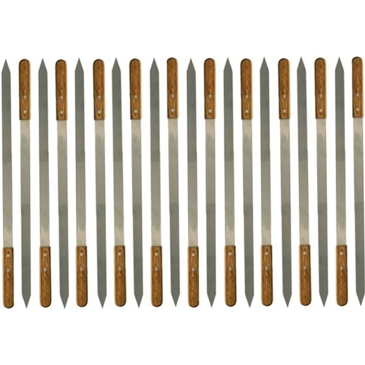 walexo Grillspieß Edelstahl Kebab Adana Grillspieße 600x23x2mm Holzgriff (20-St) – Bild 3