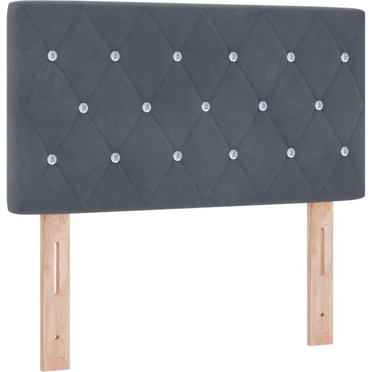 vidaXL Boxspringbett mit Matratze Dunkelgrau 80 x 200 cm Samt 3450597 – Bild 4