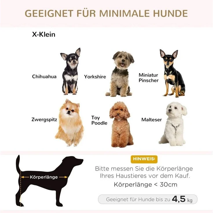 PawHut Tierbett Hundebett Hundesofa mit Kissen, Plüsch, Cremeweiß 70 x 47 x 30 cm – Bild 3