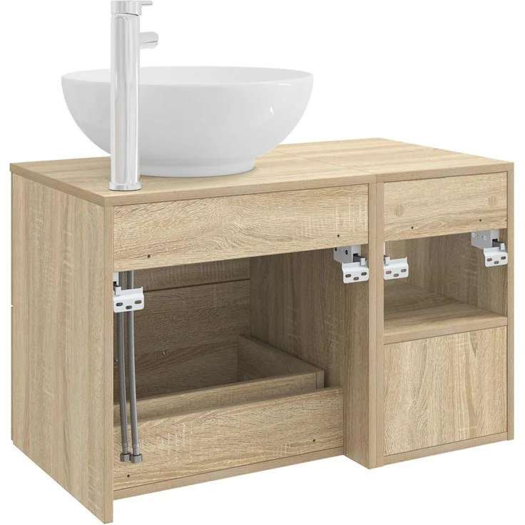 vidaXL Badezimmerschrank-Set 2 stk. Sonoma-Eiche 79,5 x 44,5 x 80 cm 3403914 – Bild 6