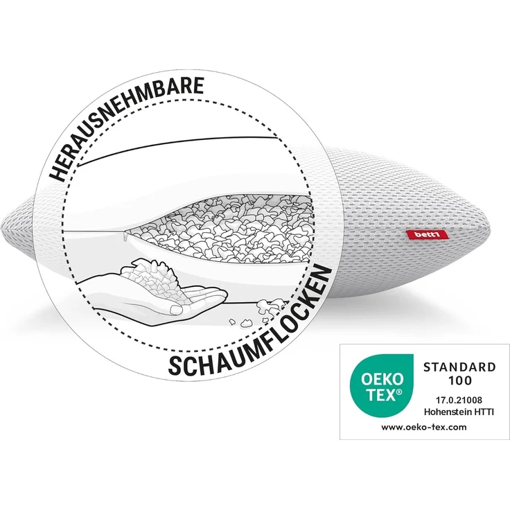 Kopfkissen BODYGUARD Visco-Kissen, Füllung: Visco-Schaumflocken, Rückenschläfer, Seitenschläfer, Bauchschläfer, Memory-Effekt – Bild 5
