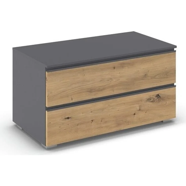 rauch Joel-Extra, TV-Element, Lowboard, 4 Schubladen, Farbe Grau metallic/Eiche Artisan, BxHxT 80x42x42cm – Bild 3
