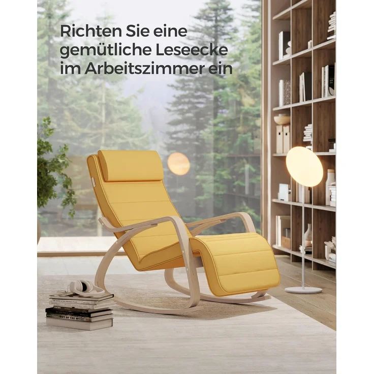 Relaxsessel mit 5-fach verstellbarer Fußstütze, Schaukelstuhl – Bild 5