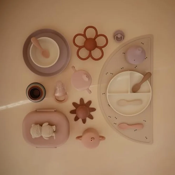 Mushie - Lunchbox Inkl. Besteck - Blush Rosa – Bild 8