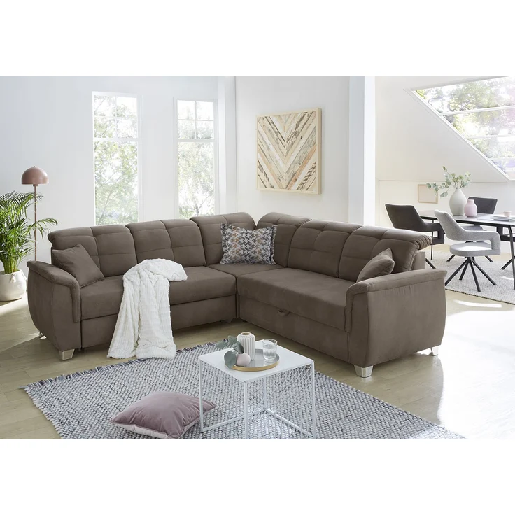 Job 'Udine KPL' Wohnlandschaft, Microfaser bedruckt dunkelbraun – Bild 4