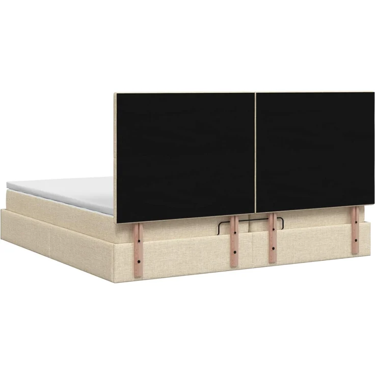 vidaXL Ottoman-Bett mit Matratze und LED Creme 200 x 200 cm Stoff 3458102 – Bild 10