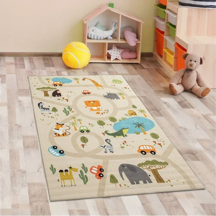Carpetia Kinderteppich Spielteppich, rechteckig, Höhe: 4 mm, pflegeleicht, strapazierfähig, rutschhemmend – Bild 2