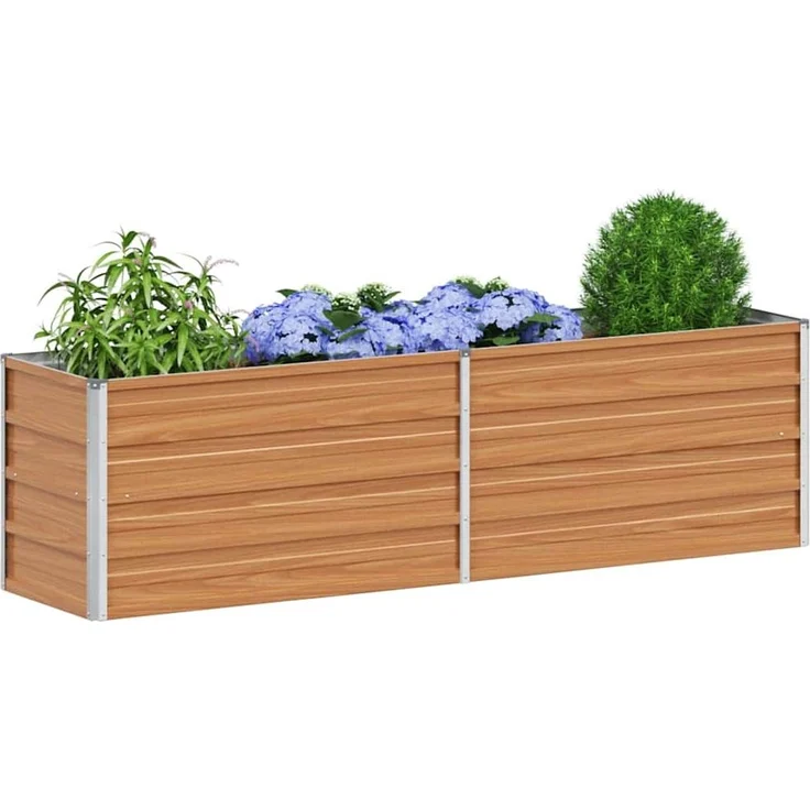 vidaXL Hochbeet Hellbraun 160 x 40 x 45 cm Verzinkter Stahl 42017327 – Bild 2