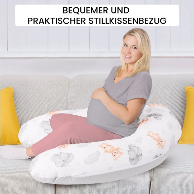Amilian Stillkissenbezug 170 cm - Kissenbezug für Stillkissen, Seitenschläferkissen -Bezug, 100% Baumwolle - weicher und pflegeleichter Ersatzbezug