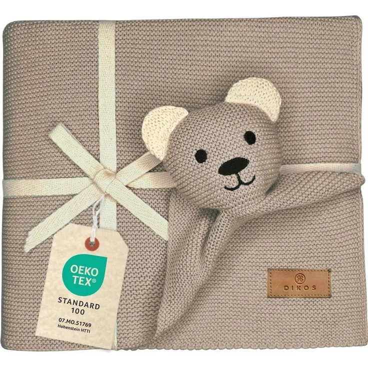 Babydecke DIKOS® Babydecke SCHMUSE-Bär Baby Geschenk Mädchen Junge Geschenkset, DIKOS, Geschenk zur Geburt, PREMIUM Qualität, 100 % BIO Baumwolle, nachhaltig