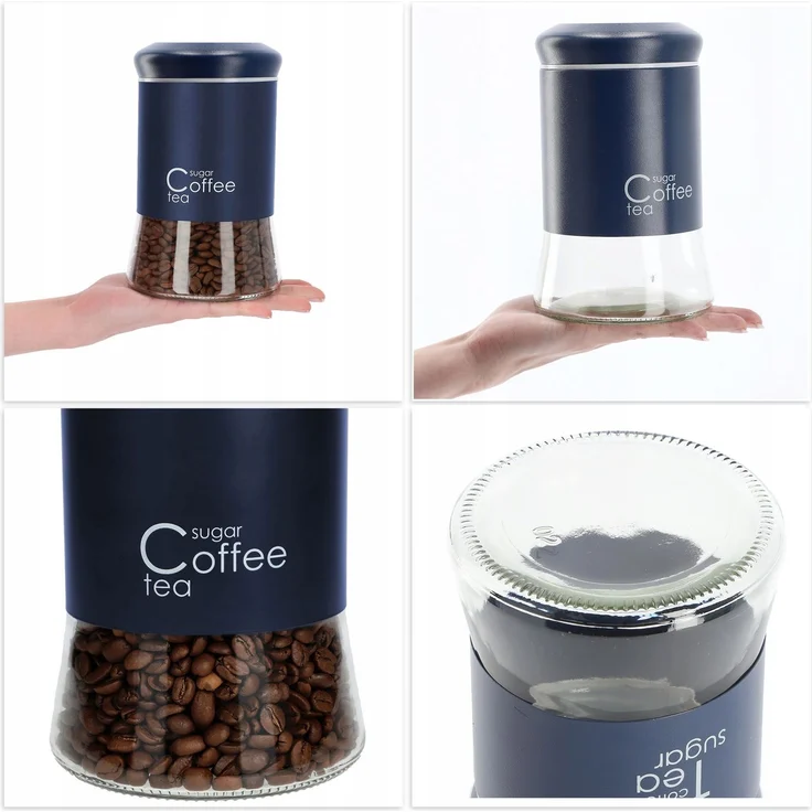 KADAX Glasbehälter für Kaffee, Tee, Zucker, mit Deckel, Küche, 1 l + 0,75 l – Bild 7