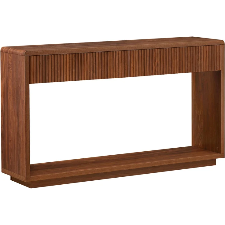 DESVIAE Sideboard Nussbaum aus Spanplatte/MDF – 150x85x35 cm – 2 Schubladen, offenes Ablagefach – Bild 8