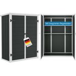 STEELSØN 'Novara' Gerätehaus Pultdach, Kunststoff, anthrazit, wetterfest, 170/166x68x134 cm, abschließbar, mit 2 Regalböden