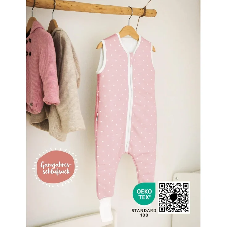 Ehrenkind® Babyschlafsack | Schlafsack mit Füßen 2.5 TOG | Bio-Baumwolle | Ganzjahres Schlafsack Baby Gr. 100 Farbe Flieder Pusteblume | Oeko-Tex | Schlafsack winter und Sommer Schlafsack Kinder – Bild 2