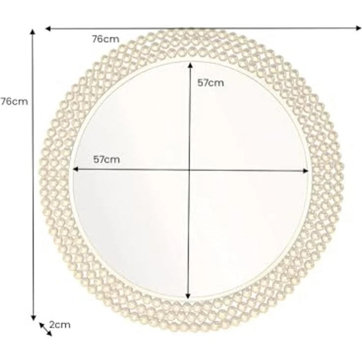 riess-ambiente Wandspiegel PEARLS Ø75cm gold (Einzelartikel, 1-St), Flur · Metall · Rahmen · rund · dekorativ · Schlafzimmer · Design – Bild 7