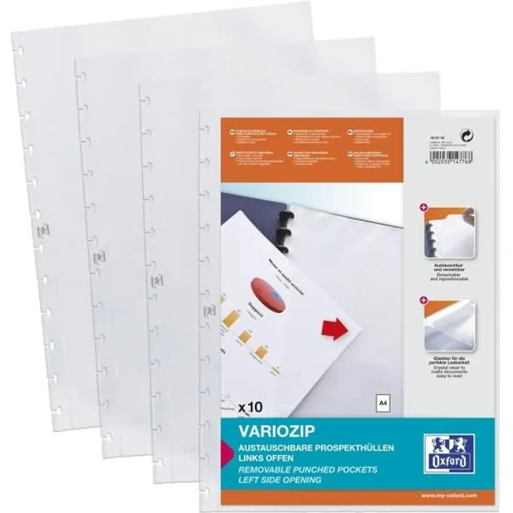Oxford Ringmappen-Hülle manageMe! PP 0,08mm links offen transparent gl – Bild 1