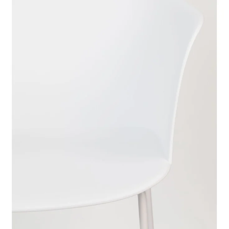 Sessel Tango im 2er-Set, Weiß mit Schalensitz und Stahlgestell 58x54x81,5 cm – Bild 6