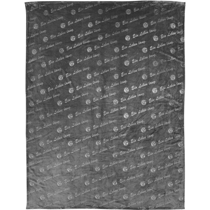 Wohndecke FC Schalke 04 Fleecedecke Allover Anthrazit 150x200cm 100% Polyester, FC Schalke 04 – Bild 2