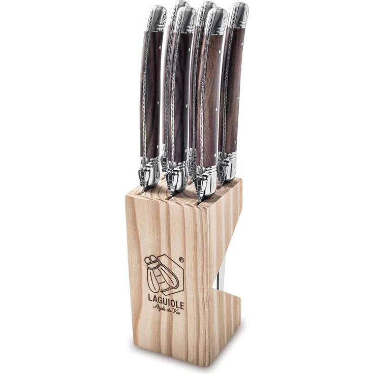 Laguiole Style de Vie Steakmesser LAGUIOLE STEAKMESSER SET "PREMIUM", Edelstahl Klinge, Messerset, Fa