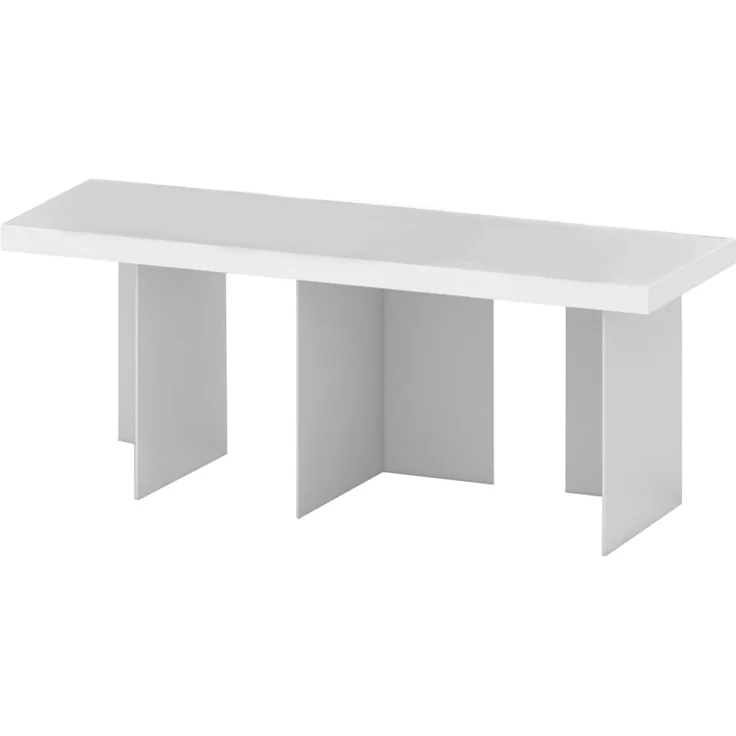 Tojo-bieg Anbaumodul klein | erweiterbares Regal | freistehendes Bücherregal | MDF beschichtet weiß, Winkel Aluminium | 80 x 28 x 26 cm