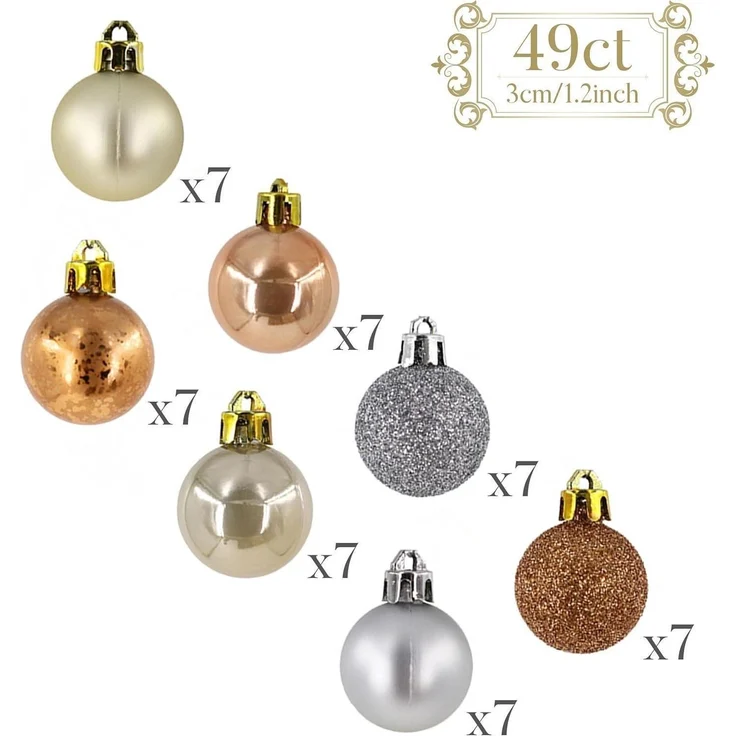 Valery Madelyn Weihnachtskugeln Set 49 Stück Geschenkpaket Bronze – Bild 6