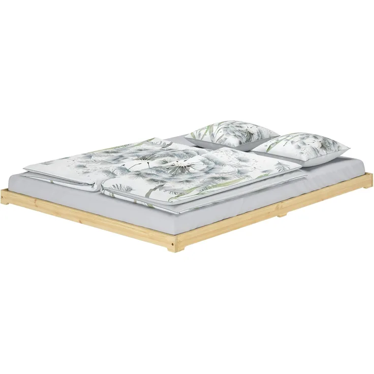Futonbett bodenbett extra niedriges Studentenbett 160x200 Kiefer lackiert V-60. 47K-16