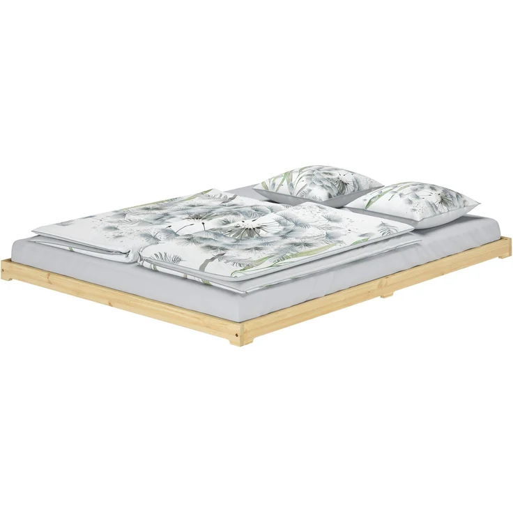 Futonbett bodenbett extra niedriges Studentenbett 160x200 Kiefer lackiert V-60. 47K-16 – Bild 1