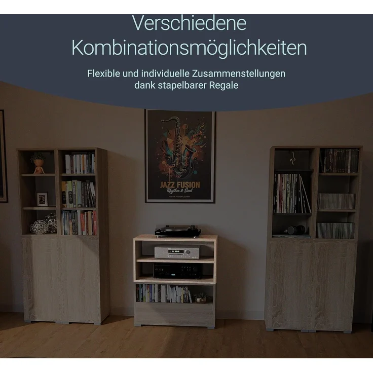 BADEDU VEER Regal 70 cm breit, Braun, 2 Fächer – Bild 5