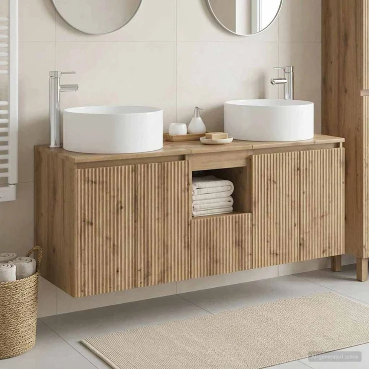 vidaXL Badezimmerschrank-Set 3 stk. Artisan-Eiche 129 x 44,5 x 80 cm 3405746 – Bild 1