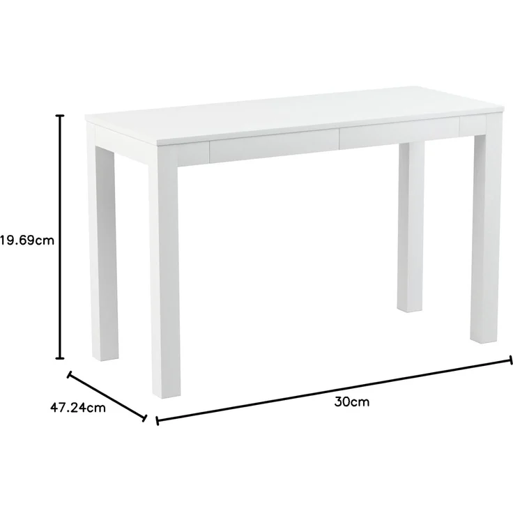 Ameriwood Large Parsons Schreibtisch mit 2 Schubladen, weiß – Bild 3