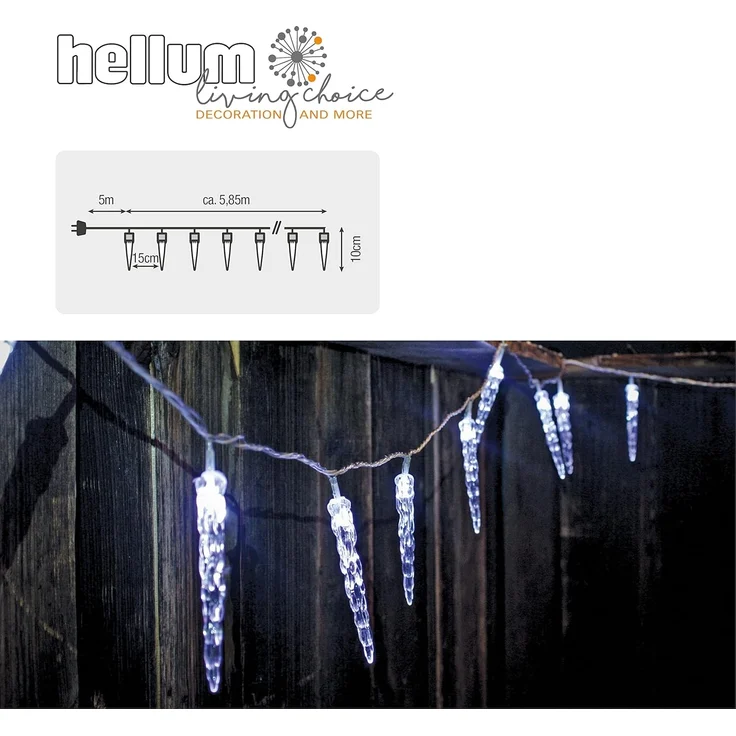 Hellum LED-Eiszapfen-Lichterkette 40-tlg. cws außen 564433 – Bild 4