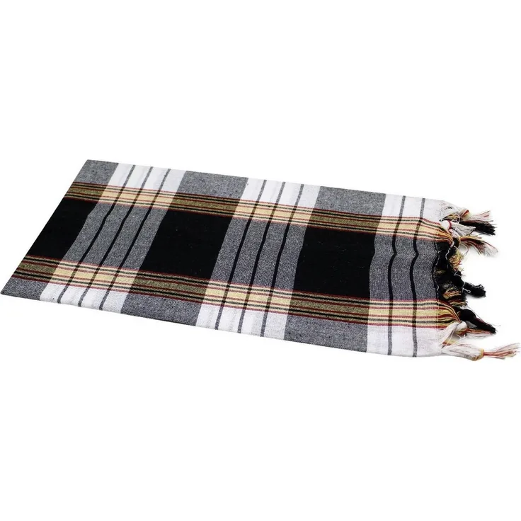my Hamam Hamamtücher Hamamtuch kariert »Pestemal« Classic Style ca. 80x180 cm schwarz, Baumwolle, Polyester (1-St), Sauna Handtuch Badetuch