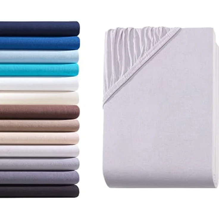 Hometex Premium Textiles Spannbettlaken Boxspringbett Spannbettlaken für hohe Matratzen, Jersey, Gummizug: rundum, Premium Qualität 160 g/m² feinster Baumwolle – Bild 2