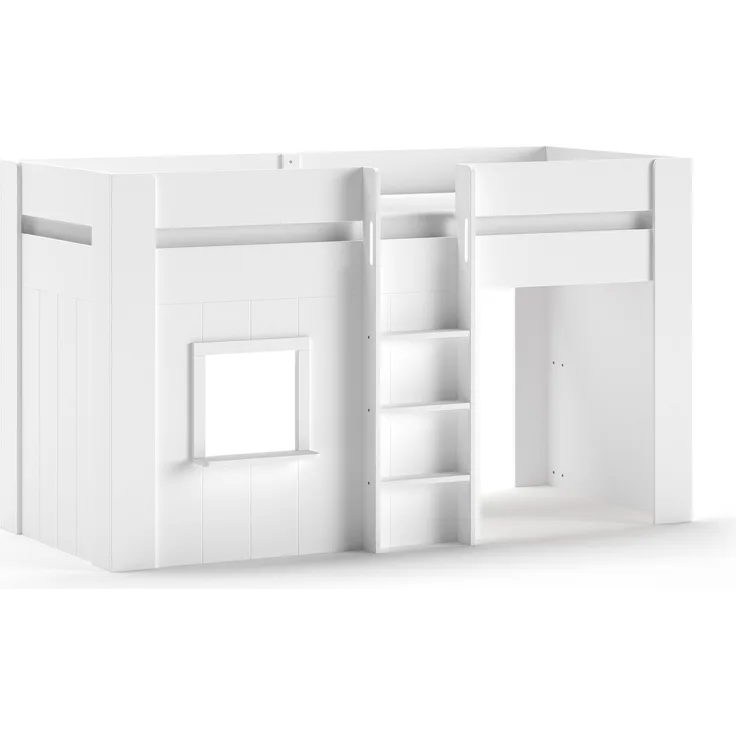 RENO Halbhohes Spielbett 90x200 MDF Weiß
