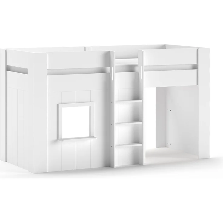 RENO Halbhohes Spielbett 90x200 MDF Weiß – Bild 1