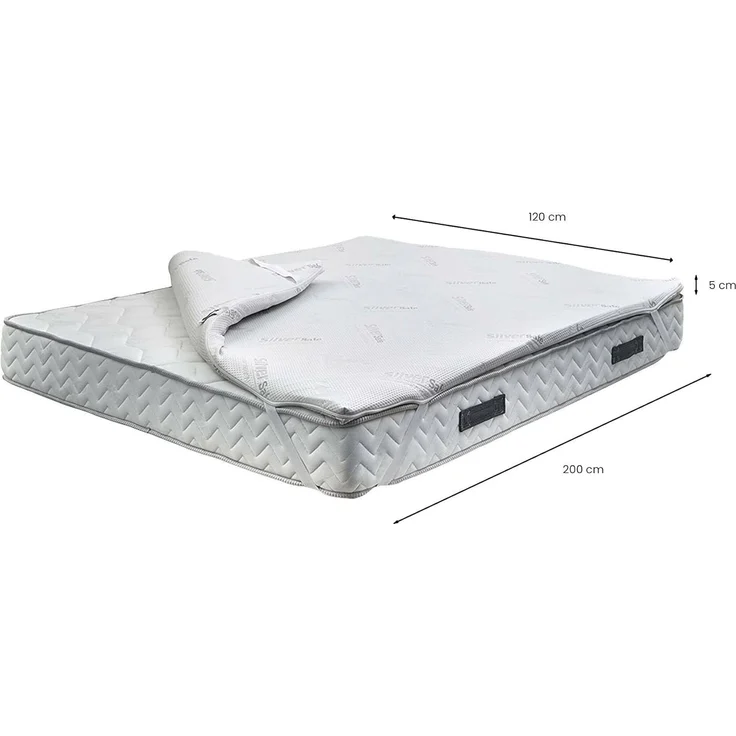 Talamo Italia - Viereckiger und halber Topper Toro, Matratze zur Verbesserung der Körperhaltung, Memory Foam Topper, hypoallergener und atmungsaktiver Topper, 100% Made in Italy, 120x200h5 cm – Bild 3