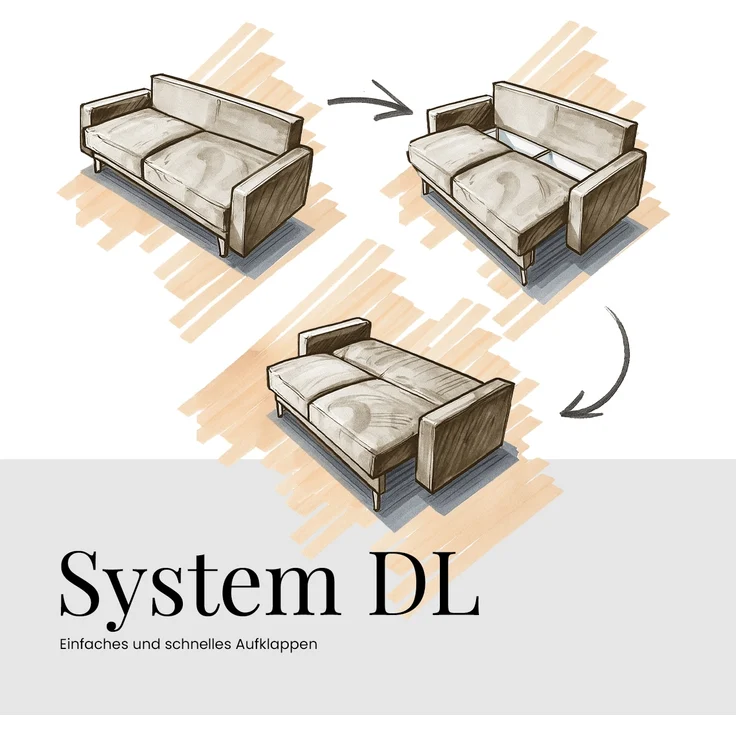 Sofa mit DL-Schlaffunktion, 4-Sitzer Sofa, Bettkasten, 240 x 115 x 88 cm, lose Kissen, Armlehnen - VIRELLA - Beige Cord – Bild 10