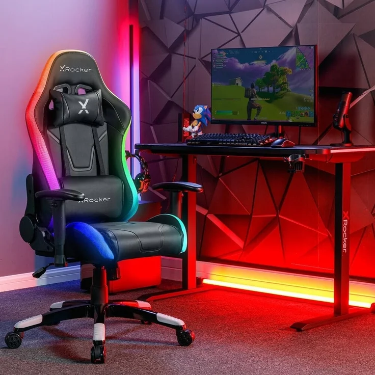 X Rocker Agility Compact eSports - Gaming-Bürodrehstuhl für Kinder & Teenager mit LED-Beleuchtung – Bild 1
