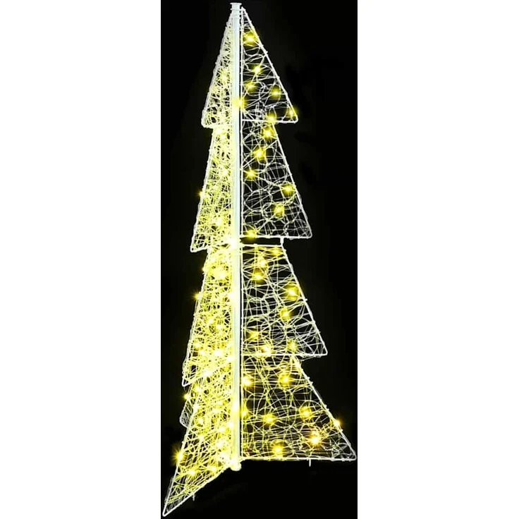 vidaXL Weihnachtsbaum Warmes Weiß 120 cm Acryl 100 LEDs 42019202 – Bild 5