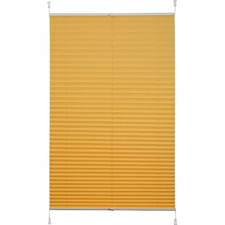 K-Home® Klemmfix-Plissee Gelb B95 x H210 cm Lichtschutz +++ Moderne Crushed Optik +++ – Bild 4