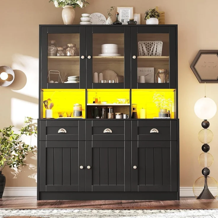 Küchenschrank Hochschrank Vitrinenschrank – Bild 3