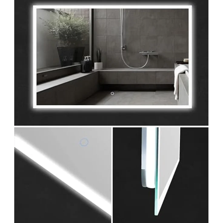 Alpenberger Badezimmer-Set Badezimmer Möbel Badschrank, (Badezimmer Spiegel mit Led, Keramik Waschbecken mit Überlauf), Doppelwaschtisch 120 cm Breit - Weiß Glänzend – Bild 7
