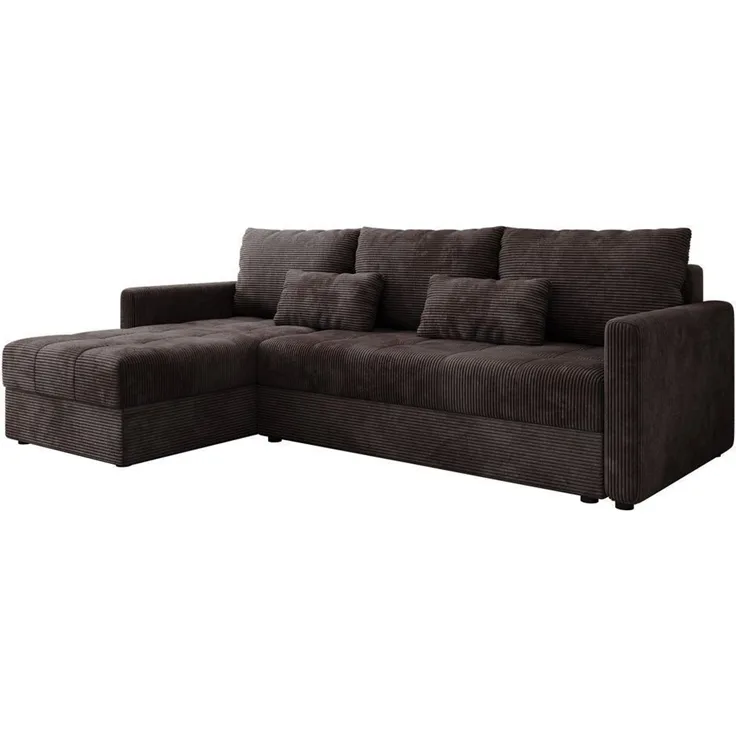 Luxusbetten24 Schlafsofa Designer Sofa Roma in Cord, mit Stauraum und Schlaffunktion