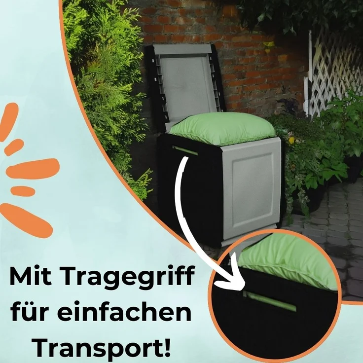Gartenbox Wetterfest Outdoor Garten Box Gartenauflagen Gartentruhe Auflagenbox Wetterfest Kissenbox Aufbewahrungsbox Gartenkiste Balkonschrank Klein 160 L – Bild 3