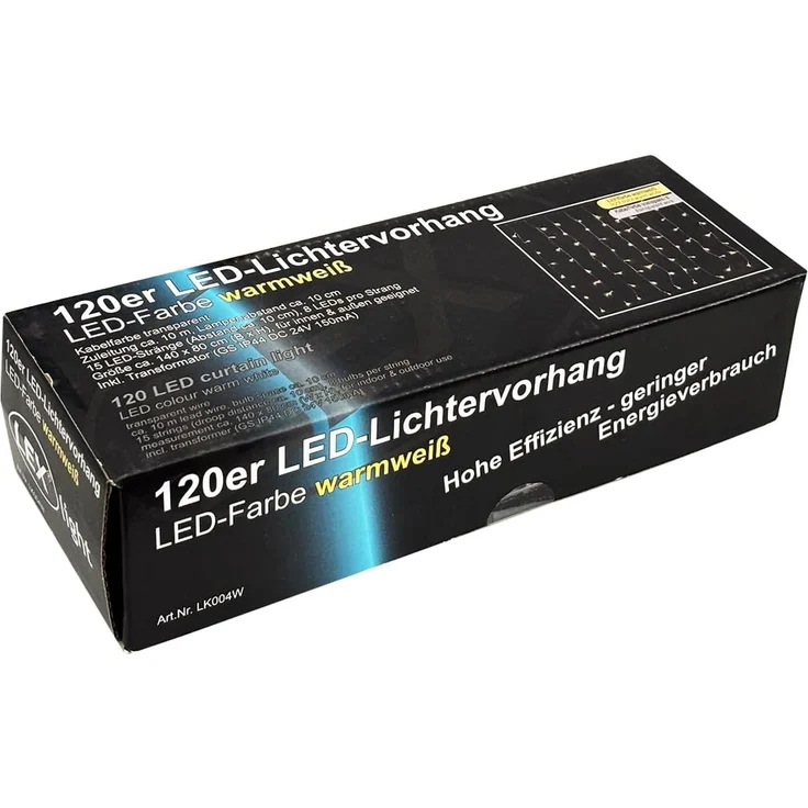 Mojawo Lichtervorhang 120er LED-Lichtervorhang Innen und Außen warmweiß – Bild 5