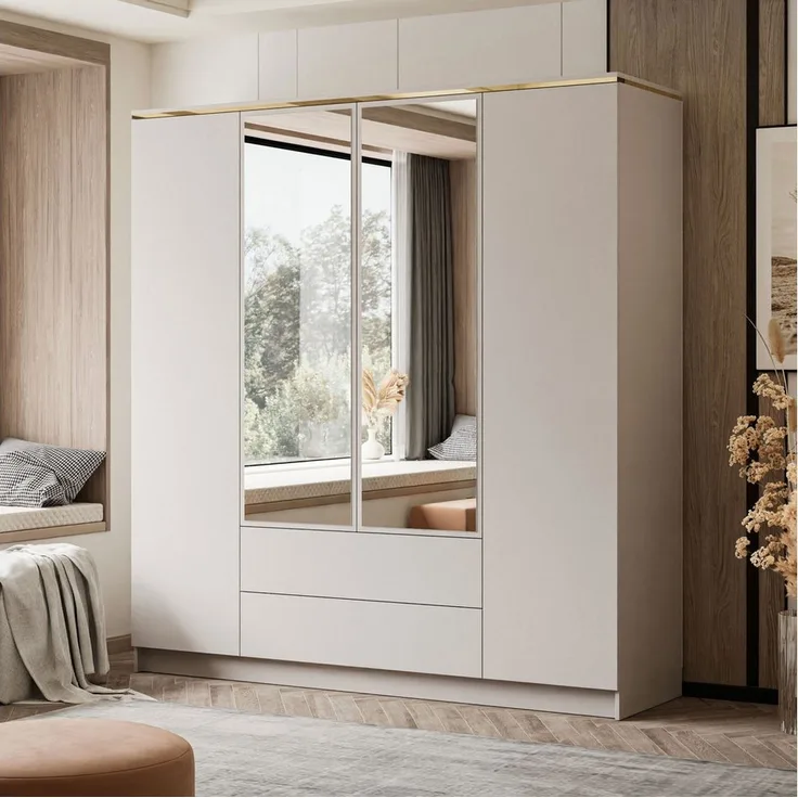 Lookway Kleiderschrank AURORA 4D2SZ KASCHMIR mit Schubladen Breite: 200 cm