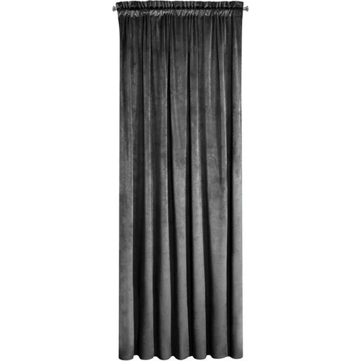 Samtvorhang Velours Vorhänge zum Wohnzimmer Prachtvoll Elegant schwarz 140x270 cm Kräuselband – Bild 4