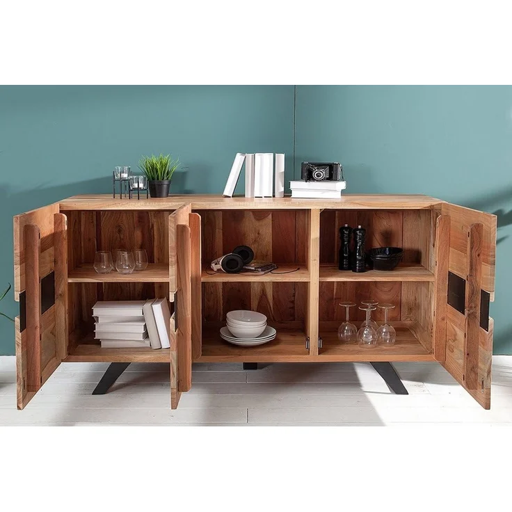 riess-ambiente Sideboard AMAZONAS 150cm natur, Massivholz · Anrichte · Baumkante · Akazie · Kommode · Wohnzimmer – Bild 5